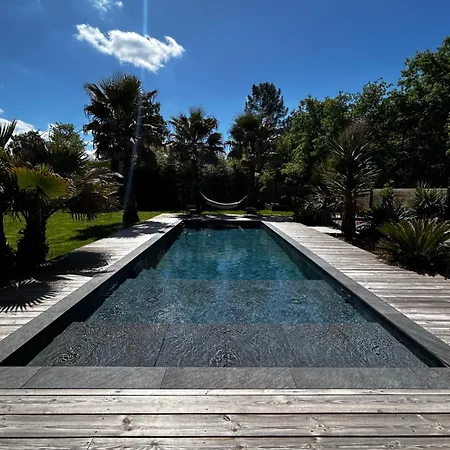 Aux Palmiers,piscine 28°,petanque,coeur Bassin * Audenge